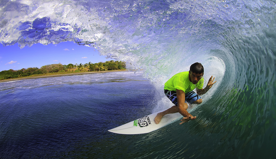 Lime green and loving it...Randy Townsend hand jiving in Paradise. Photo: <a href=\"http://www.tmurphyphotography.com/\" target=_blank>Trevor Murphy</a>